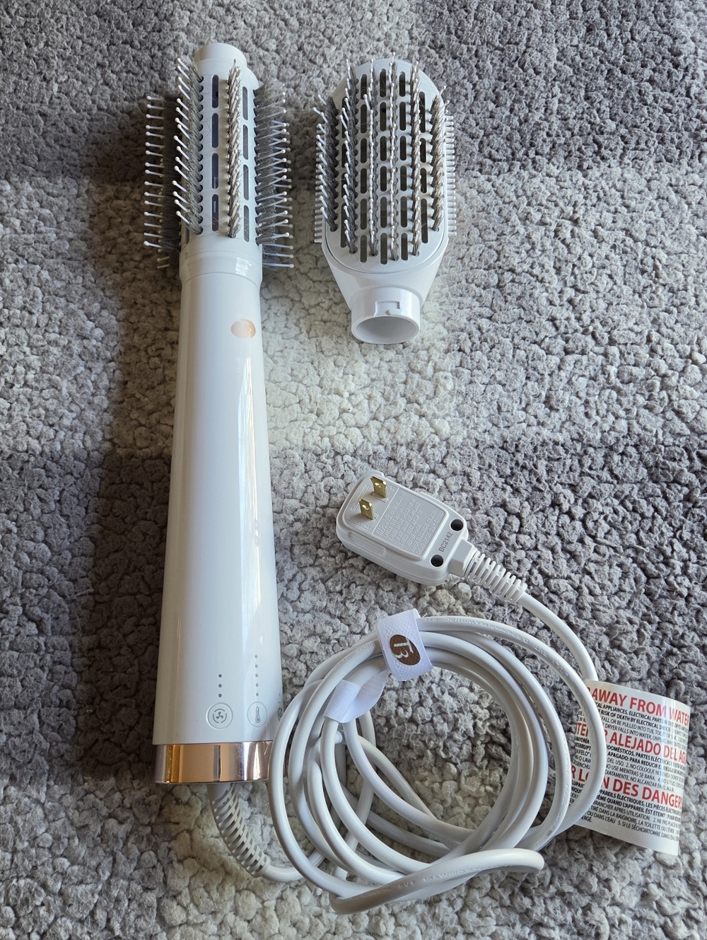 T3 AireBrush Duo Interchangeable Blow Dry Brush | White/Rose Gold